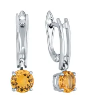 Женские Серьги_Серебро .925_ЦИТРИН__2-Лазурит-Онлайн