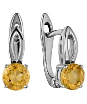 Женские Серьги_Серебро .925_ЦИТРИН__2-Лазурит-Онлайн