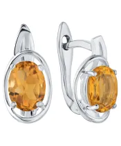 Женские Серьги_Серебро .925_ЦИТРИН__2-Лазурит-Онлайн