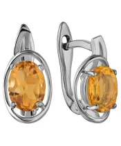 Женские Серьги_Серебро .925_ЦИТРИН__2-Лазурит-Онлайн