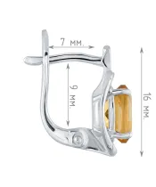 Женские Серьги_Серебро .925_ЦИТРИН__4-Лазурит-Онлайн