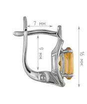 Женские Серьги_Серебро .925_ЦИТРИН__4-Лазурит-Онлайн