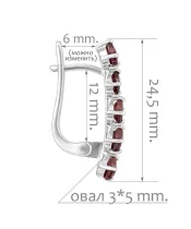 Женские Серьги_Серебро .925_ГРАНАТ__2-Лазурит-Онлайн