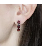 Женские Серьги_Серебро .925_ГРАНАТ__3-Лазурит-Онлайн