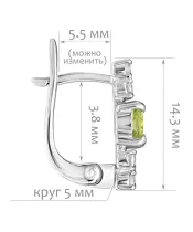 Женские Серьги_Серебро .925_ХРИЗОЛИТ_Нанокристалл_2-Лазурит-Онлайн