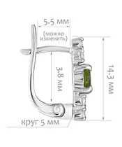 Женские Серьги_Серебро .925_ХРОМДИОПСИД_Нанокристалл_2-Лазурит-Онлайн