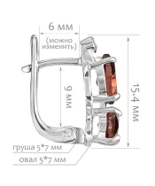 Женские Серьги_Серебро .925_ГРАНАТ_Нанокристалл_2-Лазурит-Онлайн