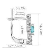 Женские Серьги_Серебро .925_АПАТИТ_Нанокристалл_2-Лазурит-Онлайн
