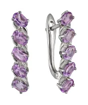 Женские Серьги_Серебро .925_АМЕТИСТ__2-Лазурит-Онлайн