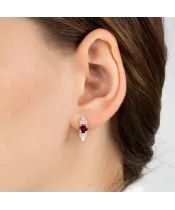 Женские Серьги_Серебро .925_ГРАНАТ_Нанокристалл_3-Лазурит-Онлайн