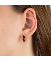 Женские Серьги_Серебро .925_ГРАНАТ_Нанокристалл_3-Лазурит-Онлайн