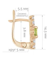 Женские Серьги_Серебро .925_ХРИЗОЛИТ_Нанокристалл_2-Лазурит-Онлайн