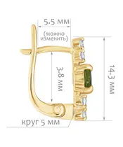 Женские Серьги_Серебро .925_ХРОМДИОПСИД_Нанокристалл_2-Лазурит-Онлайн