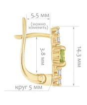 Женские Серьги_Серебро .925_ХРИЗОЛИТ_Нанокристалл_2-Лазурит-Онлайн