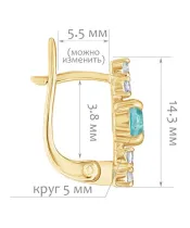Женские Серьги_Серебро .925_АПАТИТ_Нанокристалл_2-Лазурит-Онлайн