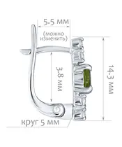 Женские Серьги_Серебро .925_ХРОМДИОПСИД_Нанокристалл_2-Лазурит-Онлайн