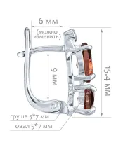 Женские Серьги_Серебро .925_ГРАНАТ_Нанокристалл_2-Лазурит-Онлайн