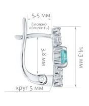 Женские Серьги_Серебро .925_АПАТИТ_Нанокристалл_2-Лазурит-Онлайн