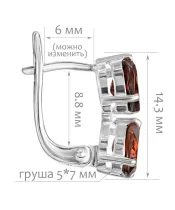 Женские Серьги_Серебро .925_ГРАНАТ__2-Лазурит-Онлайн