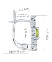 Женские Серьги_Серебро .925_ХРИЗОЛИТ_Нанокристалл_2-Лазурит-Онлайн
