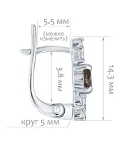 Женские Серьги_Серебро .925_РАУХТОПАЗ_Нанокристалл_2-Лазурит-Онлайн