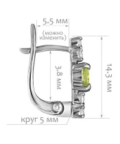 Женские Серьги_Серебро .925_ХРИЗОЛИТ_Нанокристалл_2-Лазурит-Онлайн