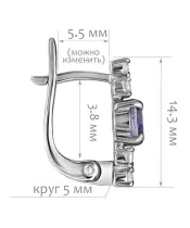 Женские Серьги_Серебро .925_ИОЛИТ_Нанокристалл_2-Лазурит-Онлайн