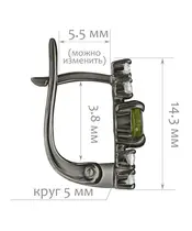 Женские Серьги_Серебро .925_ХРОМДИОПСИД_Нанокристалл_2-Лазурит-Онлайн