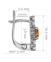 Женские Серьги_Серебро .925_ЦИТРИН_Нанокристалл_2-Лазурит-Онлайн