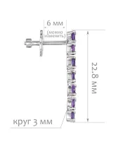 Женские Серьги_Серебро .925_АМЕТИСТ__2-Лазурит-Онлайн