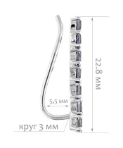 Женские Серьги_Серебро .925_ИОЛИТ__2-Лазурит-Онлайн