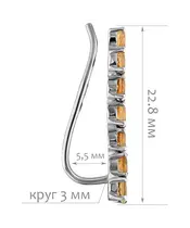 Женские Серьги_Серебро .925_ЦИТРИН__2-Лазурит-Онлайн