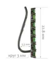 Женские Серьги_Серебро .925_ХРОМДИОПСИД__2-Лазурит-Онлайн