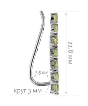 Женские Серьги_Серебро .925_ХРИЗОЛИТ__2-Лазурит-Онлайн