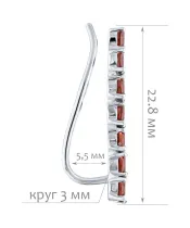 Женские Серьги_Серебро .925_ГРАНАТ__2-Лазурит-Онлайн