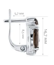 Женские Серьги_Серебро .925_РАУХТОПАЗ_Нанокристалл_2-Лазурит-Онлайн