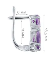 Женские Серьги_Серебро .925_АМЕТИСТ_Нанокристалл_2-Лазурит-Онлайн