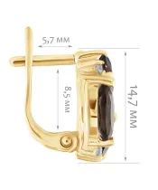 Женские Серьги_Серебро .925_РАУХТОПАЗ_Нанокристалл_2-Лазурит-Онлайн