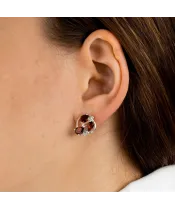 Женские Серьги_Серебро .925_ГРАНАТ_Нанокристалл_3-Лазурит-Онлайн