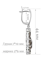 Женские Серьги_Серебро .925_РАУХТОПАЗ__2-Лазурит-Онлайн