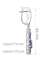 Женские Серьги_Серебро .925_АМЕТИСТ__2-Лазурит-Онлайн