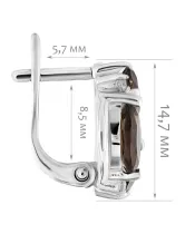 Женские Серьги_Серебро .925_РАУХТОПАЗ_Нанокристалл_2-Лазурит-Онлайн