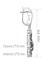 Женские Серьги_Серебро .925_РАУХТОПАЗ__2-Лазурит-Онлайн