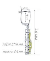 Женские Серьги_Серебро .925_ХРИЗОЛИТ__2-Лазурит-Онлайн