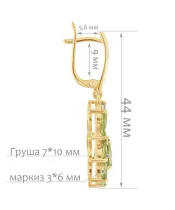 Женские Серьги_Серебро .925_ХРИЗОЛИТ__2-Лазурит-Онлайн