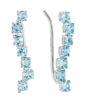 Женские Серьги_Серебро .925_ТОПАЗ__2-Лазурит-Онлайн