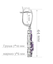 Женские Серьги_Серебро .925_АМЕТИСТ__2-Лазурит-Онлайн