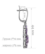 Женские Серьги_Серебро .925_АМЕТИСТ__2-Лазурит-Онлайн