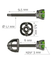 Женские Серьги_Серебро .925_ХРОМДИОПСИД__2-Лазурит-Онлайн