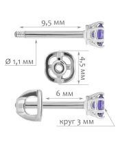 Женские Серьги_Серебро .925__Нанокристалл_2-Лазурит-Онлайн